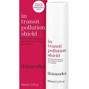 This Works In Transit Pollution Shield Spray On Skin Barrier